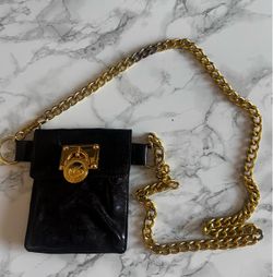 Michael Kors Black Monogram Mini Belt Bag