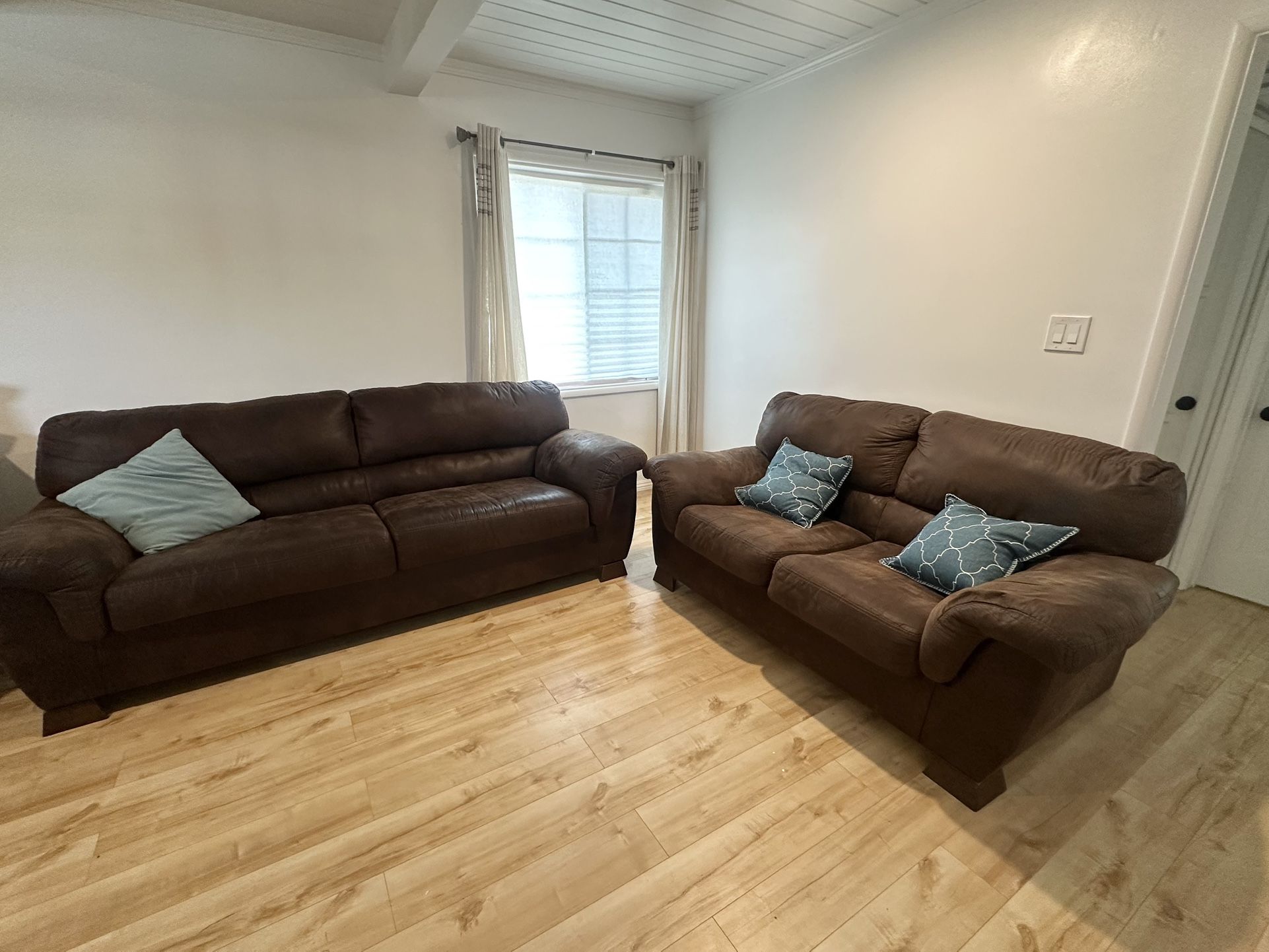 Ashley Brown Couch and Love Seat 