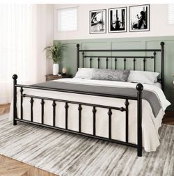 King Size Metal Platform Bed Frame
Victorian Headboard and Footboard Steel Slats