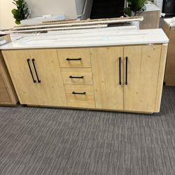 72” Bathroom Vanity In Wood Color 