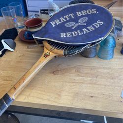 Vintage Pratt Bros Cover And Tennis Racket 