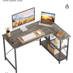 Small L shaped desk w/ shelves