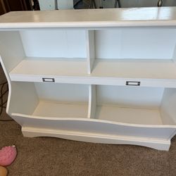 Kids Bookshelf And Toy Bin Unit White