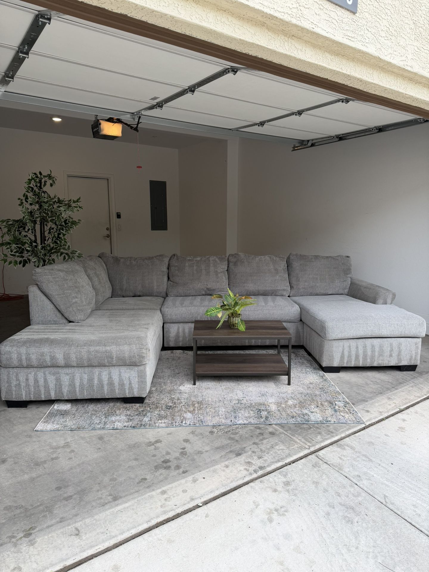 Large Gray Sectional Couch