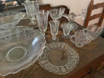 “June Night” glassware Tiffin Glass Co 1(contact info removed) mid century and depression era collectible