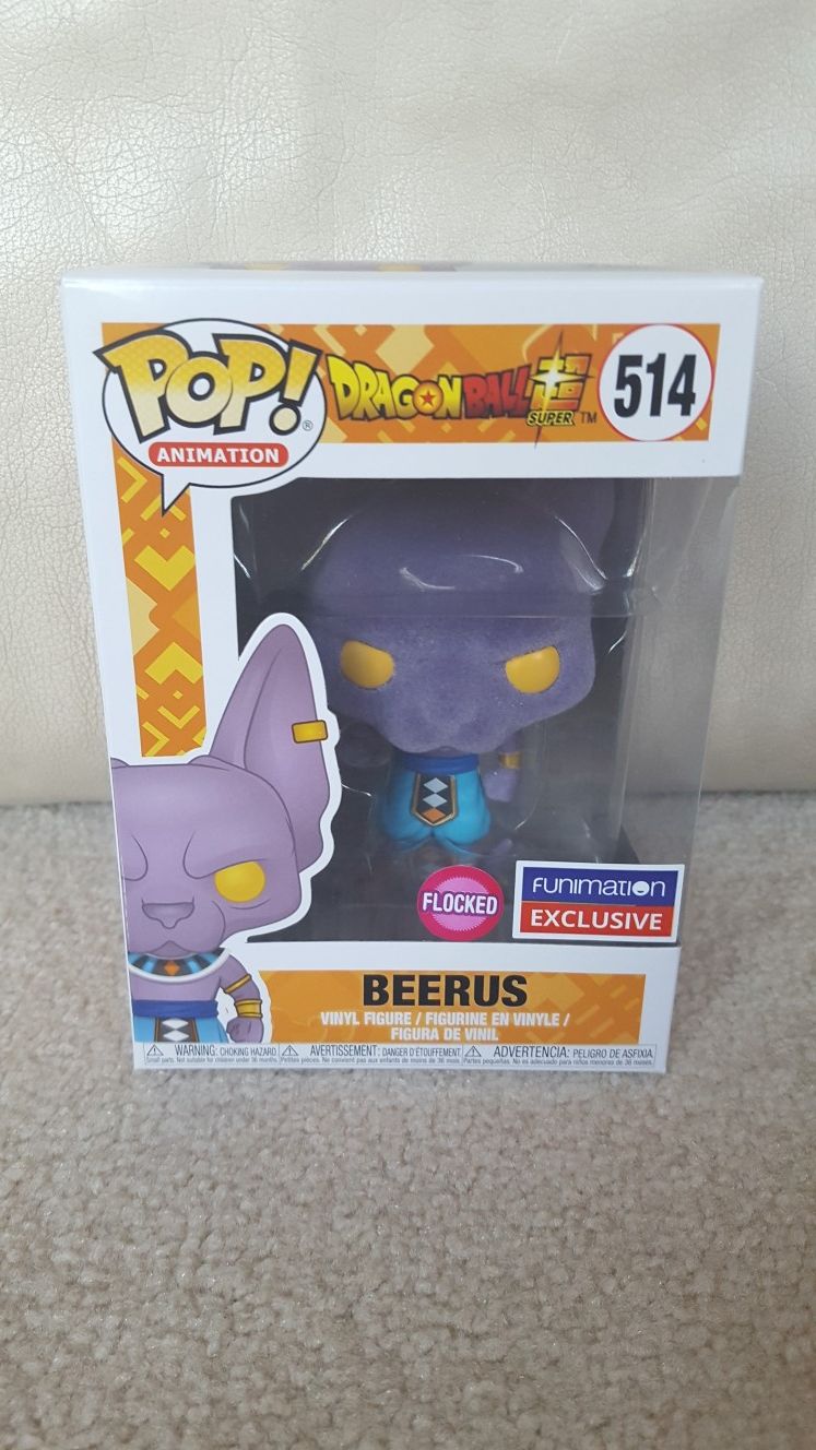 Funko Pop! BEERUS FLOCKED Funimation Exclusive Dragon Ball Z IN HAND
