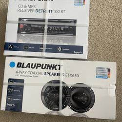 Brand New Blaupunkt Car Audio Set — Receiver + 4-Way Speakers — $100  (OBO)