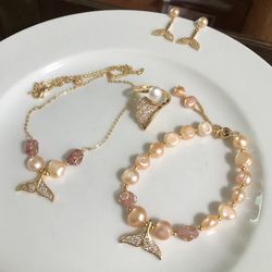 Authentic Pearl Mermaid Jewelry Set 