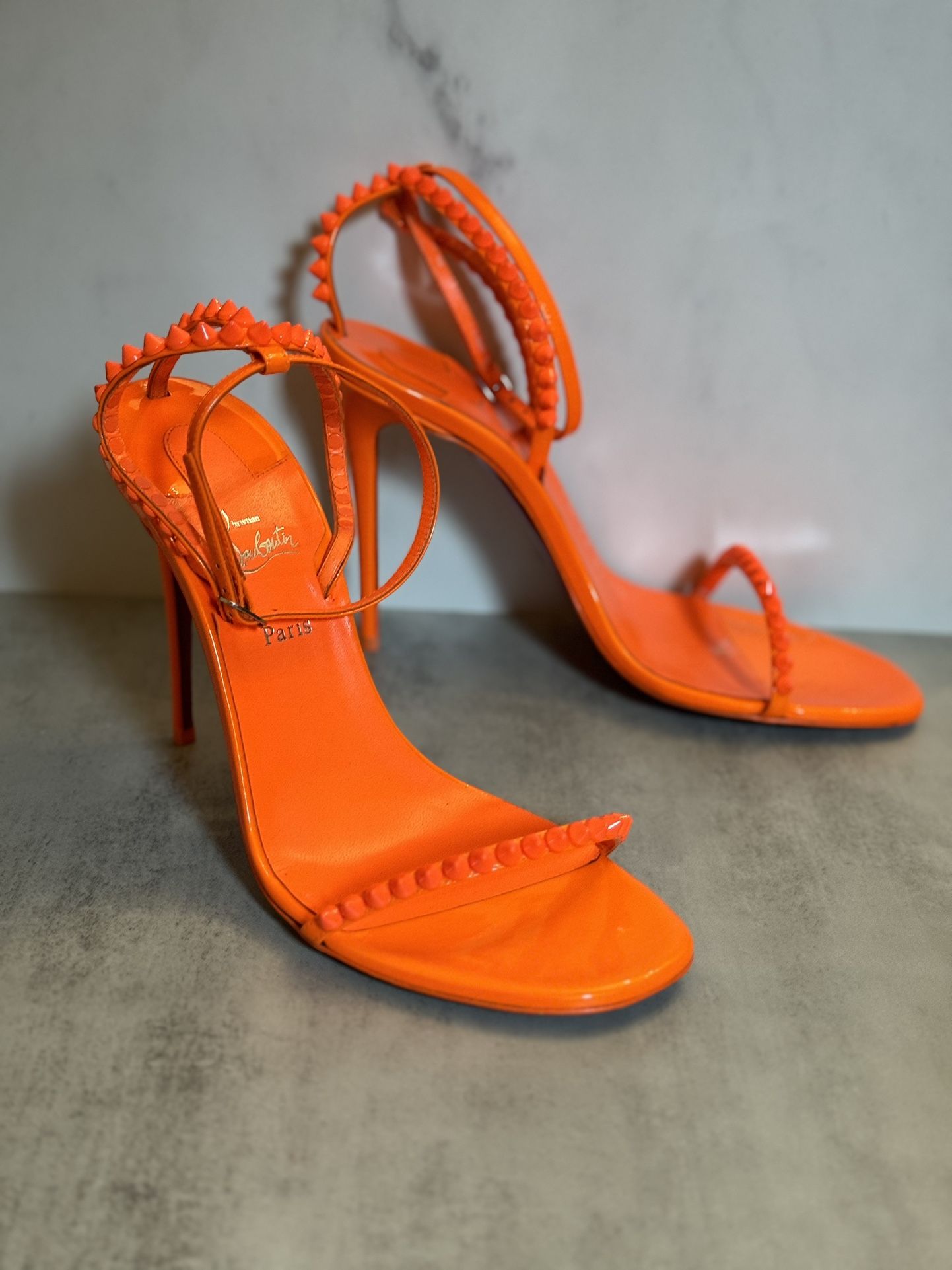 Christian Louboutin So Me 100 Ankle Strap Sandal Heel 38