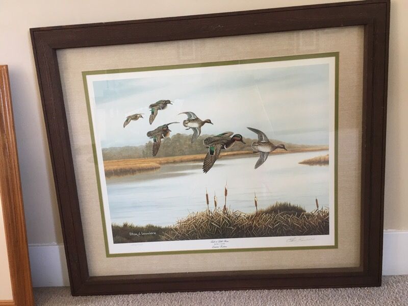 ELTON J LOUVIERE. Teals at Little Pecan LIMITED EDITION Signed and