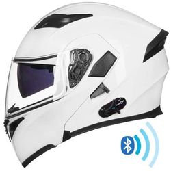 New White Dot Bluetooth Motorcycle Helmet $200