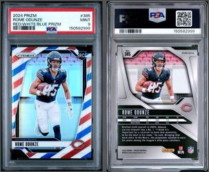 2024 Panini Prizm - Rome Odunze - Red/White/Blue Prizm (PSA 9)