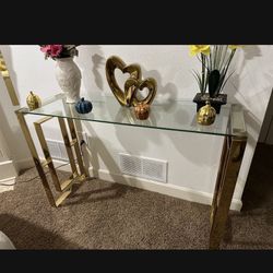 Gold Console Table. 