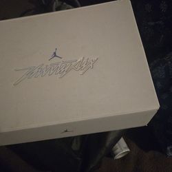 Air jordan 36's psychic energy clear bottom soles size 11 white with a red stripe