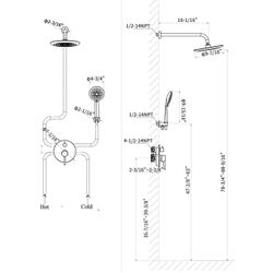 Casta Diva Rain Shower System — Black Luxury