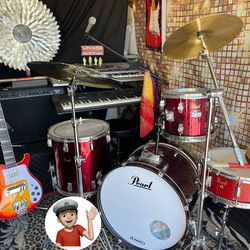 🔥 Pearl 4 Piece Drum Set Complete Drums