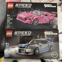 Pink honda and Skyline Lego