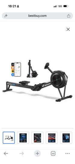 MERACH - Air Rowing Machine with 10-Level Air Resistance, 20+ Training Modes, Performance Monitor & Vertical Storage - Black