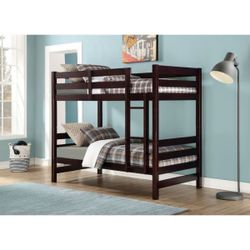 Brand New Dark Espresso Twin/Twin Bunk Bed