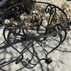 Pier 1 Wrought Iron Dining Table with Glass Top – Indoor/Outdoor