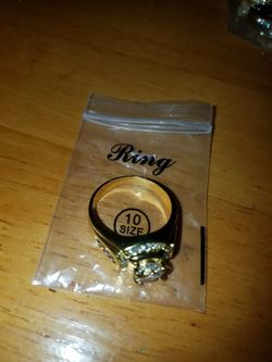 Mens Ring Size 10 18kt Gold Plated