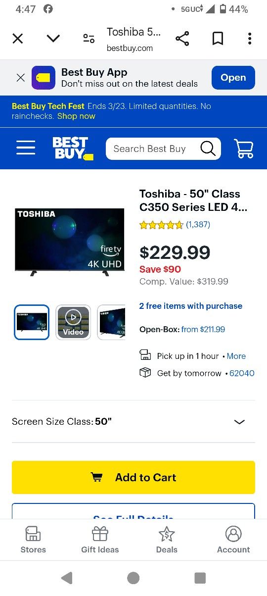 Toshiba 50 Inch Smart TV
