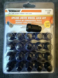 Dorman 711-256 Black Chrome Spline Drive Lock Set 1/2-20 Compatible with Select Models, 20 Pack