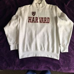 white harvard quarter zip large