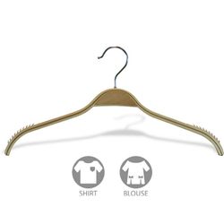 Wood Top Hanger with Soft Shoulder Grips, 100 Pack