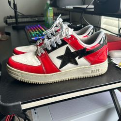 A Bathing Ape Bape Sta Low Red, White & Black