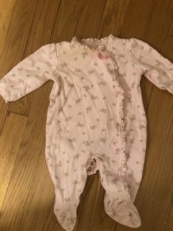0 to 3 months pink flower outfit
