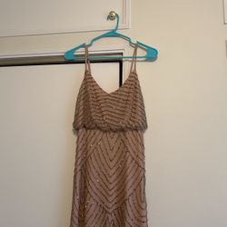 Adriana Papell Gold Sequin Dress - Size 2p