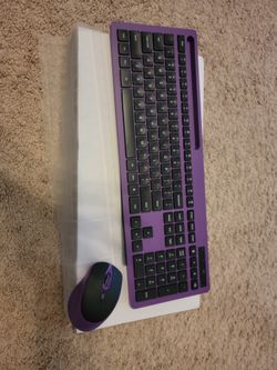 2 Brand New Wireless Keyboard & Mouse[Purple]