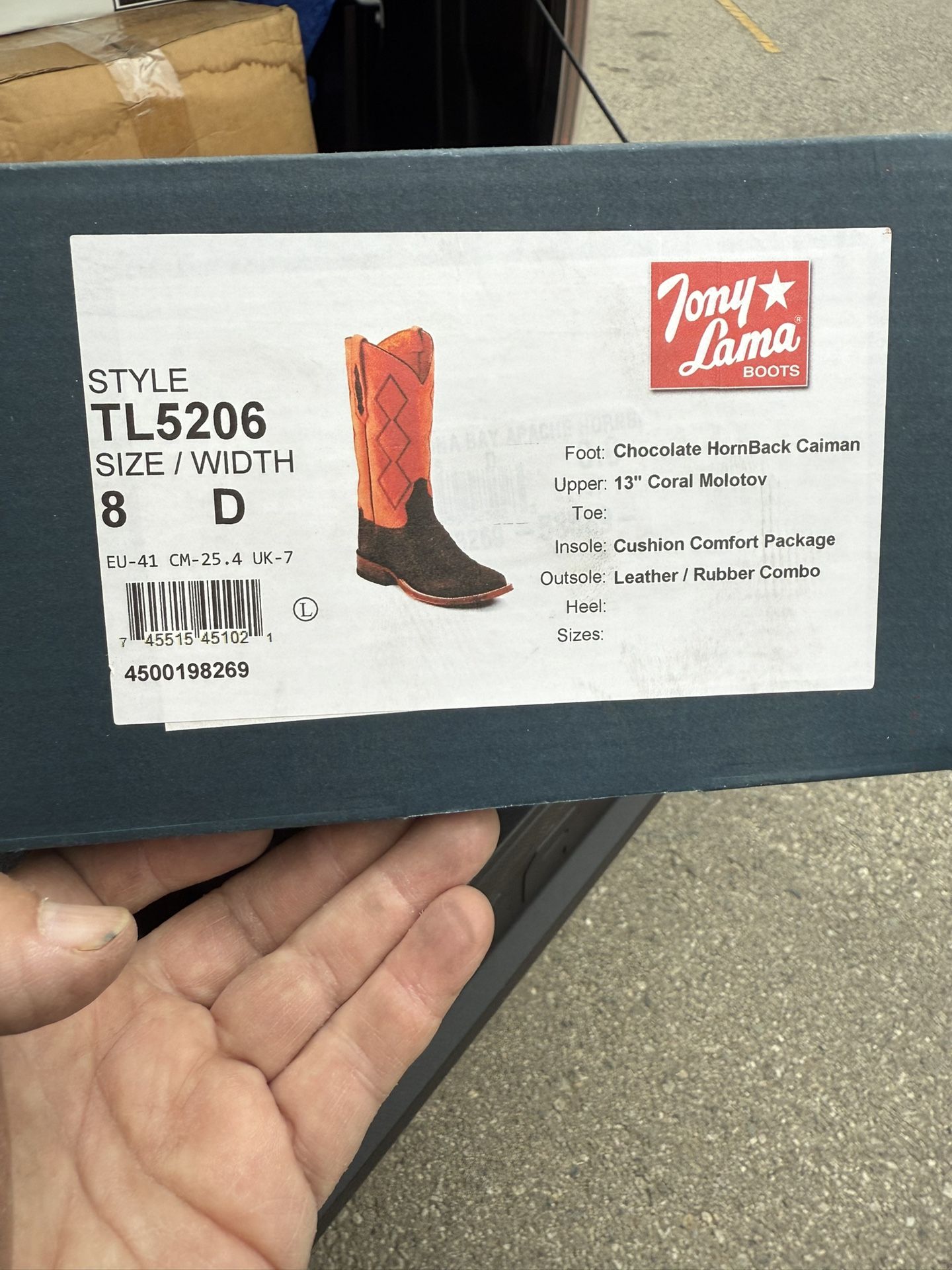 Tony Lama Auténtic Caimán Leather Boots Size 8