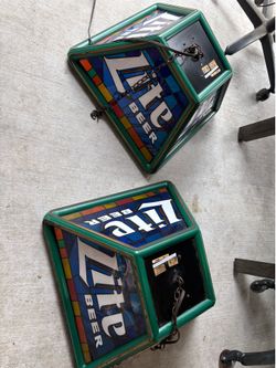 Old school miller lite table lights set of 2
