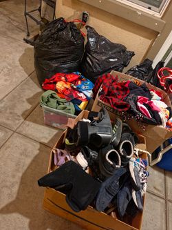 Clothes and Shoes $ 50 all take them TODAY women  M L Kids 3t 4t shoes women 6 Men 7 kids shoes