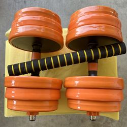 66 Pounds Dumbbells 33 Pounds Each One They Come With The Extra Bar So You Can Connect Them And Work Out For Your Chest