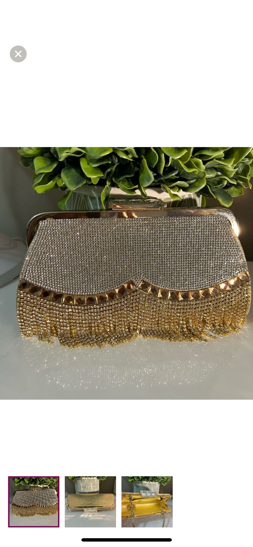 Gold and silver rhinestone clutch bag #glamorous #partyaccessory