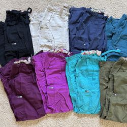 Bundle of 8 XS Women’s Koi Lindsey Cargo Scrub Pants