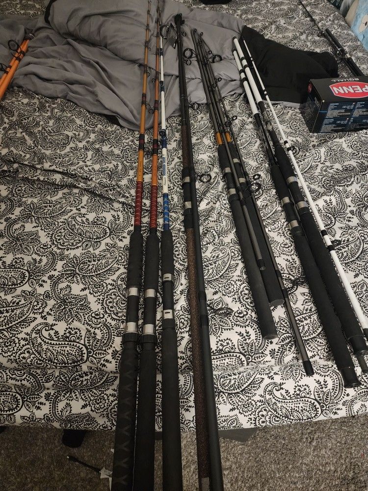 Various Fishing Rod Bundle For Trade Or Sale