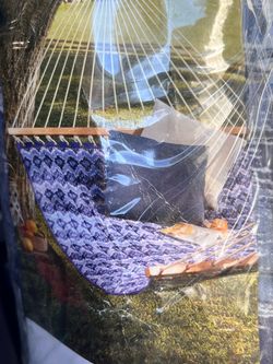 Threshold Quilted Hammock with Wooden Spreader Bars and Stand