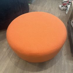 Ideon SitOnIt Large Circular Orange Ottoman Pasea Collection