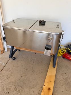 Stainless Steel Rolling Patio Cooler with Stand