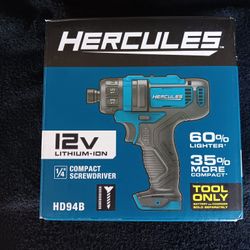 HERCULES 12V LITHIUM ION 1/4" COMPACT SCREWDRIVER  🚨TOOL ONLY🚨