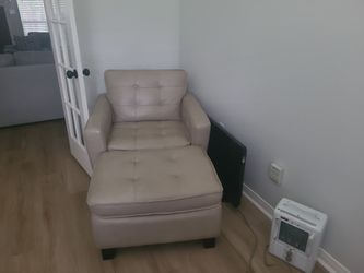 Leather Chair & Ottman