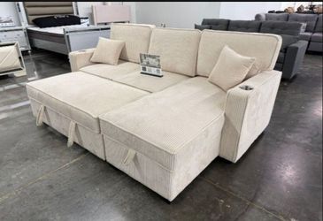 2-pc sectional sofa with pull- out bed & Storage