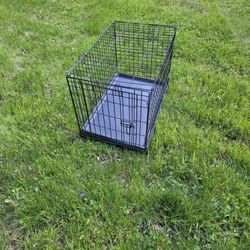 Folding Medium Black Metal Dog Cage