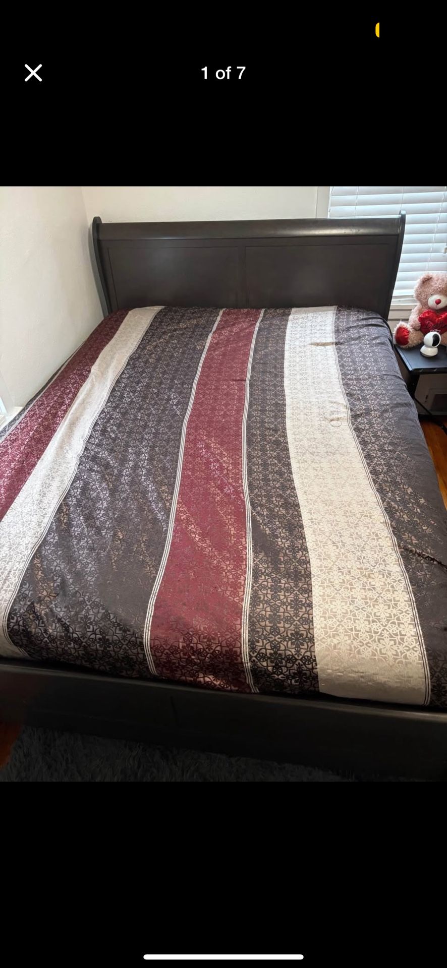 Queens Size Bed Frame (mattress and box Spring Included)
