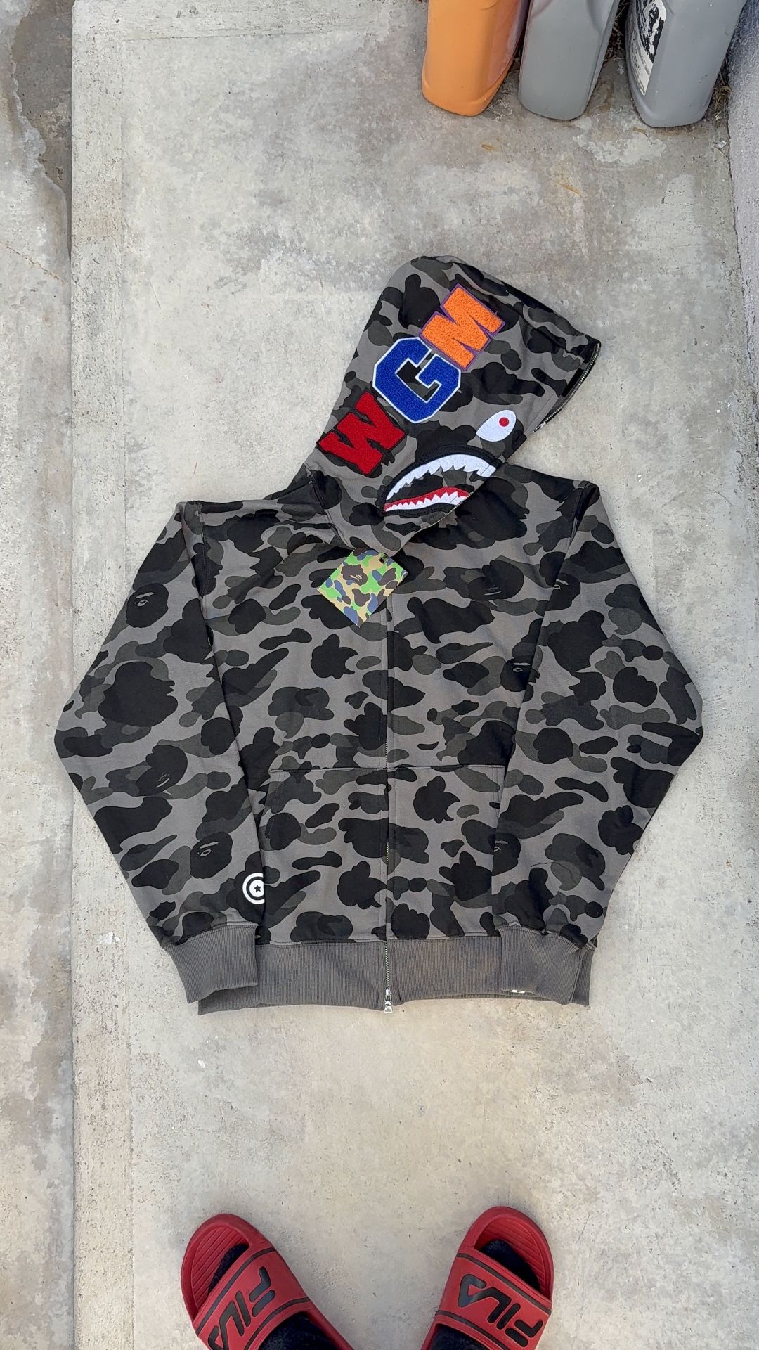 Grey Camo Bape Hoodie Zip up