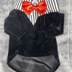 PET DOG APPAREL TUXEDO WITH BOW TIE